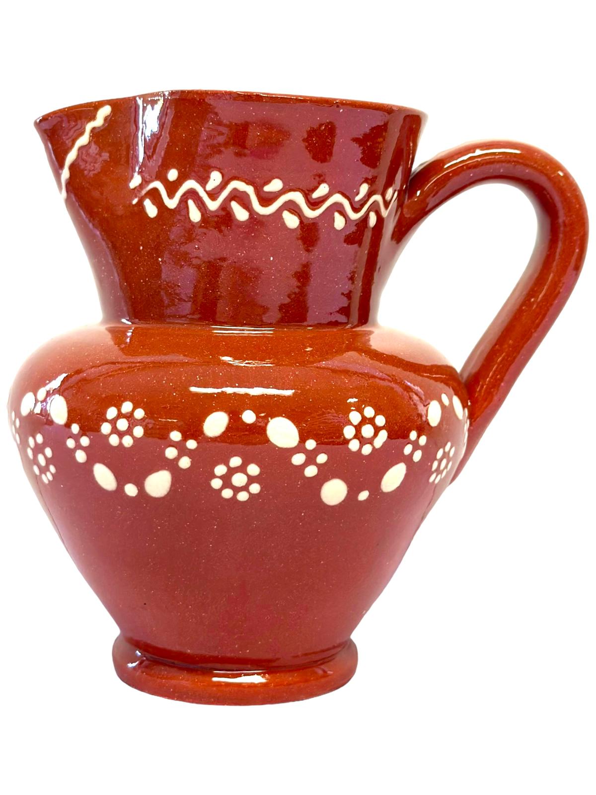 Edgar Picas Caneca Regional Barriga 2 Portuguese Terracotta Belly Jug Decorated 15.5cm x 10cm x 16cm