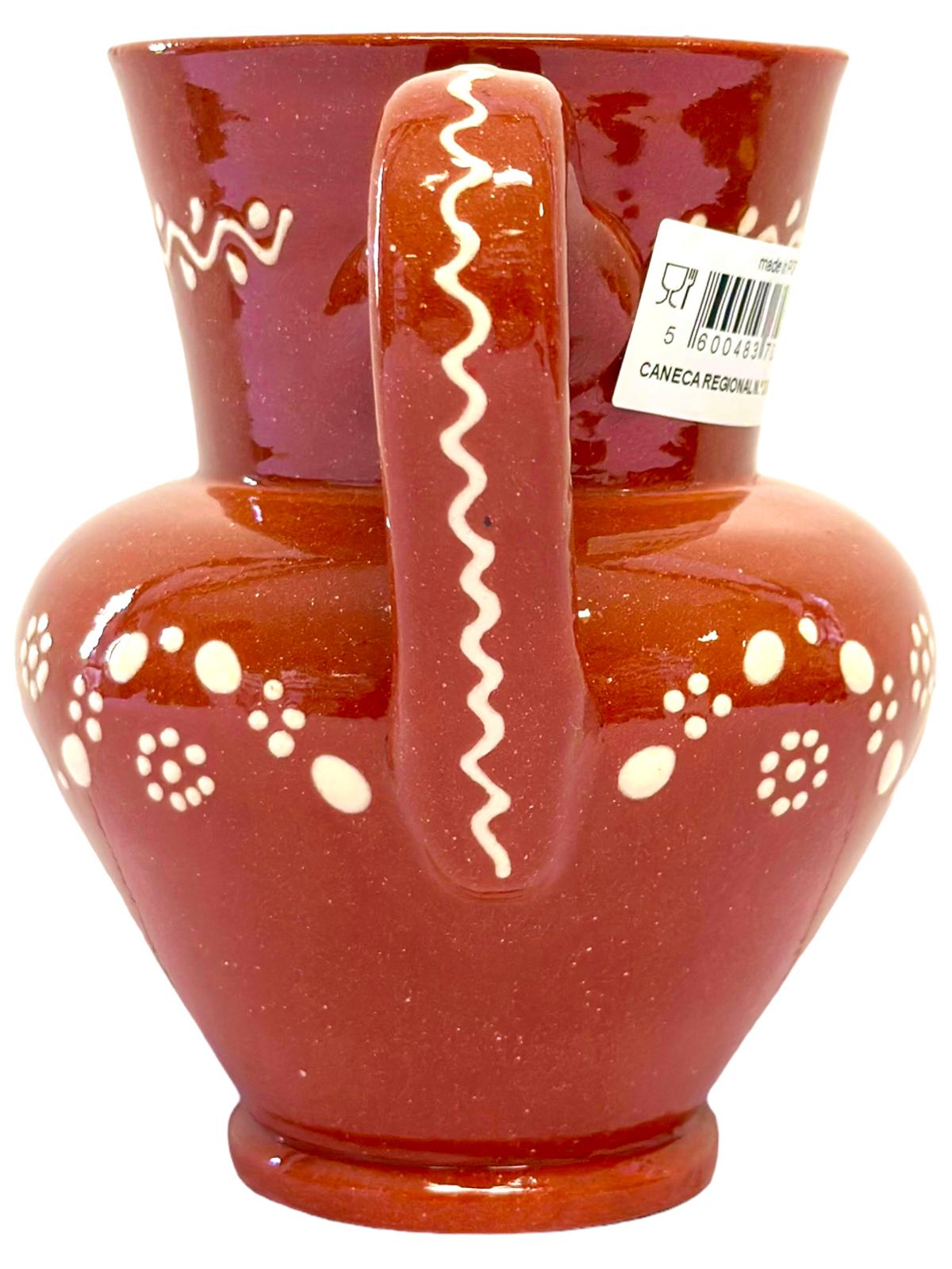Edgar Picas Caneca Regional Barriga 2 Portuguese Terracotta Belly Jug Decorated 15.5cm x 10cm x 16cm