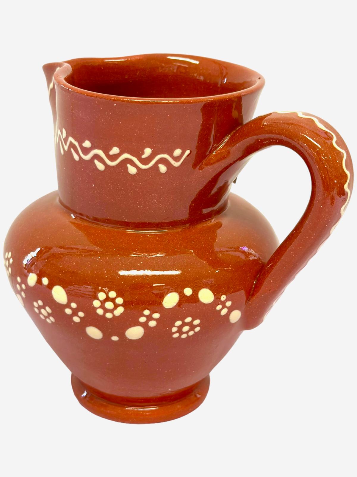 Edgar Picas Caneca Regional Barriga 2 Portuguese Terracotta Belly Jug Decorated 15.5cm x 10cm x 16cm