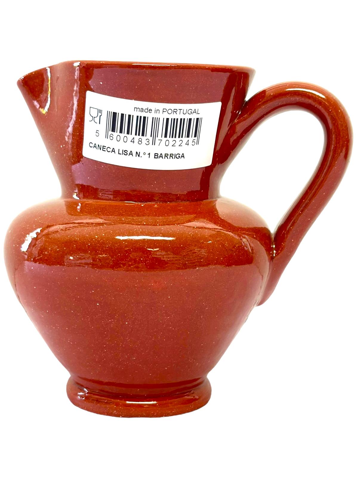 Edgar Picas Caneca Lisa Barriga 1 Portuguese Terracotta Belly Jug 13cm x 9 cm x 13.5cm