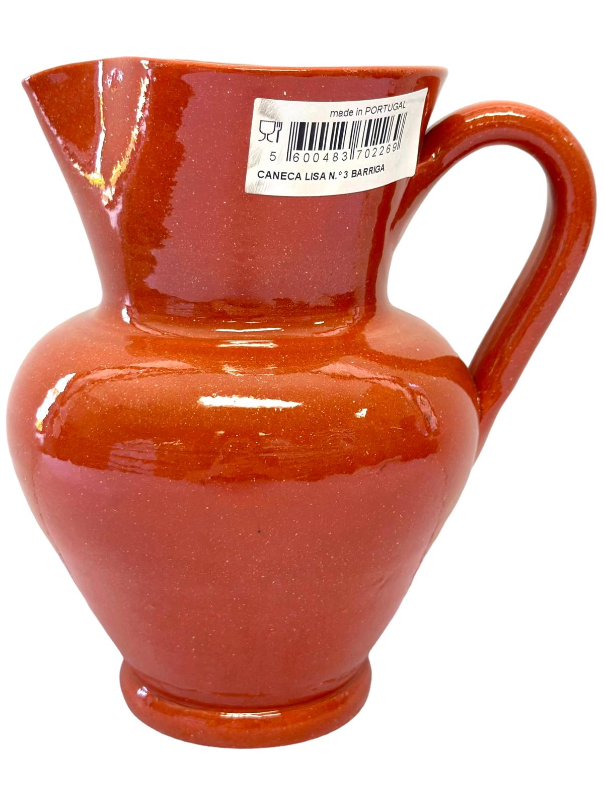 Edgar Picas Caneca Lisa Barriga 3 Portuguese Terracotta Belly Jug 16cm x 11.5cm x 19cm