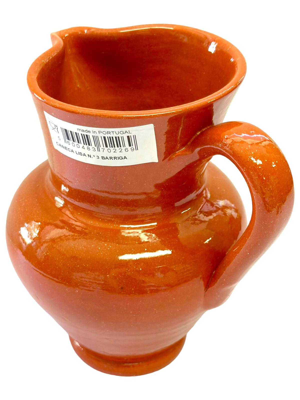 Edgar Picas Caneca Lisa Barriga 3 Portuguese Terracotta Belly Jug 16cm x 11.5cm x 19cm