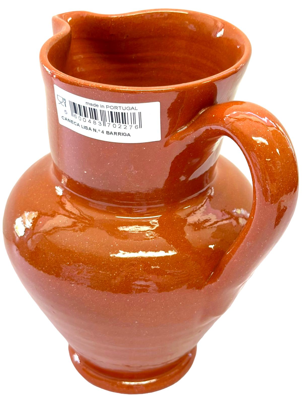 Edgar Picas Caneca Lisa Barriga 4 Portuguese Terracotta Belly Jug 17cm x 12cm 22cm