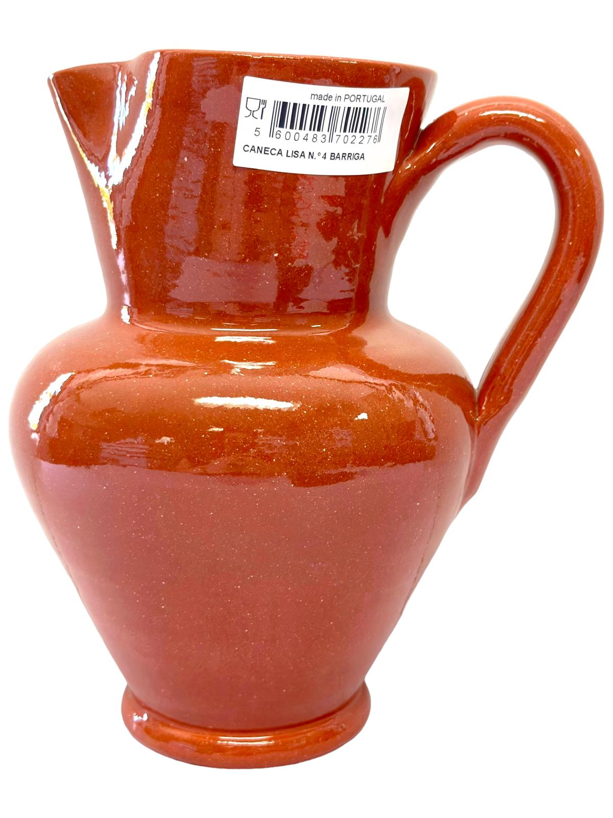 Edgar Picas Caneca Lisa Barriga 4 Portuguese Terracotta Belly Jug 17cm x 12cm 22cm