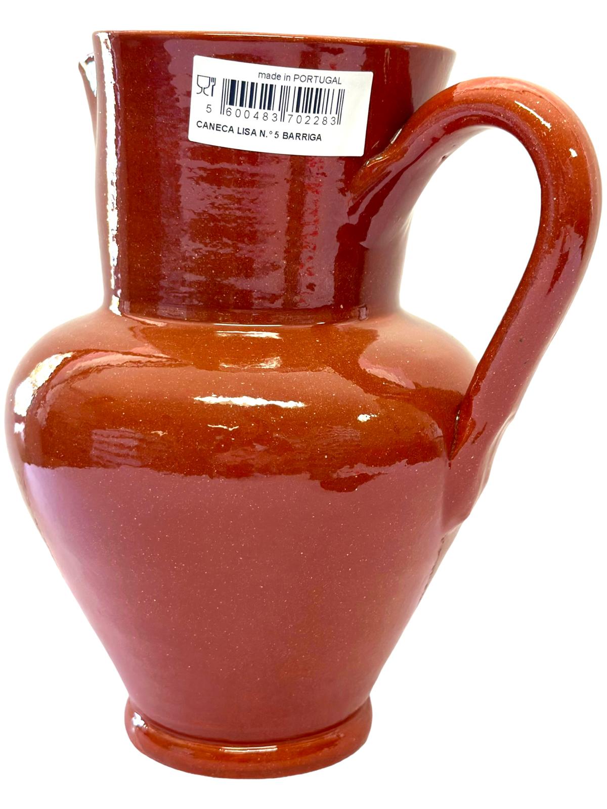 Edgar Picas Caneca Lisa Barriga 5 Portuguese Terracotta Belly Jug 20cm x 13cm x 24.5cm