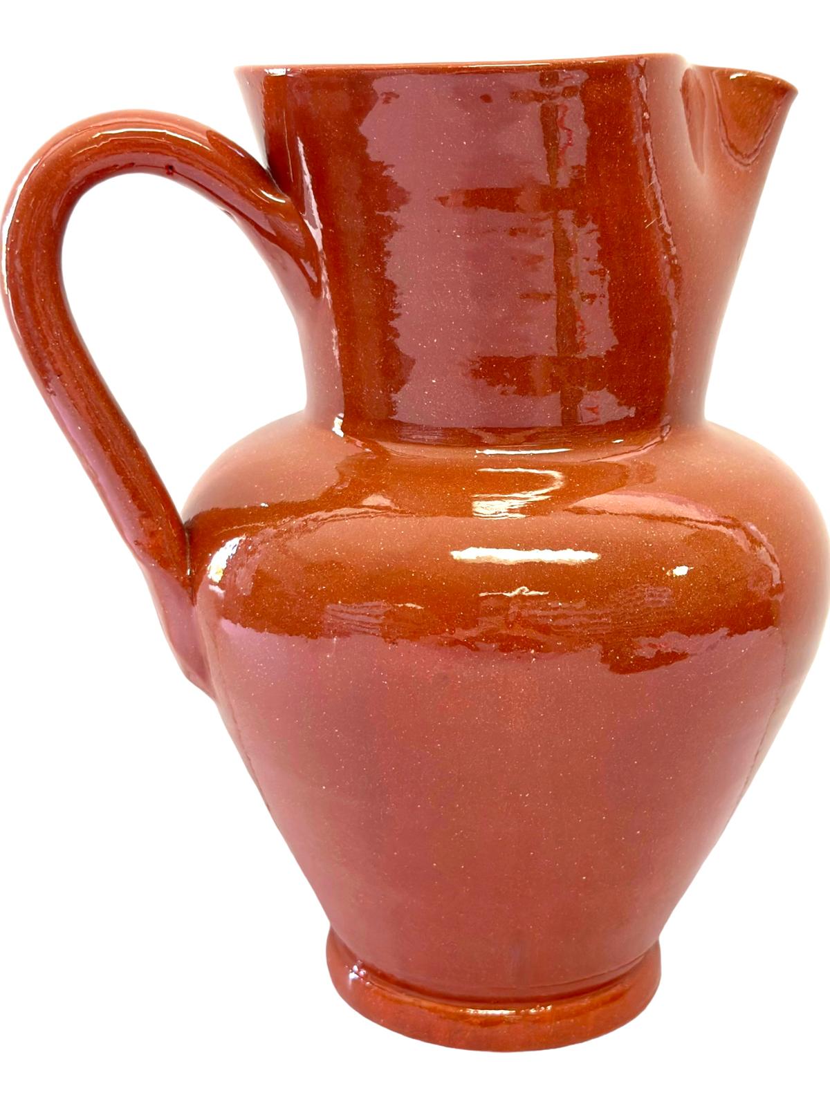 Edgar Picas Caneca Lisa Barriga 5 Portuguese Terracotta Belly Jug 20cm x 13cm x 24.5cm