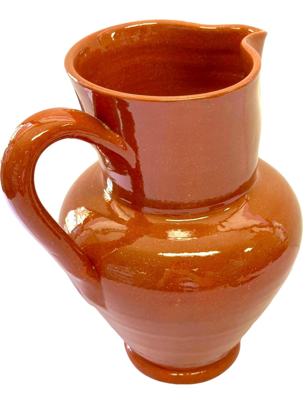 Edgar Picas Caneca Lisa Barriga 5 Portuguese Terracotta Belly Jug 20cm x 13cm x 24.5cm