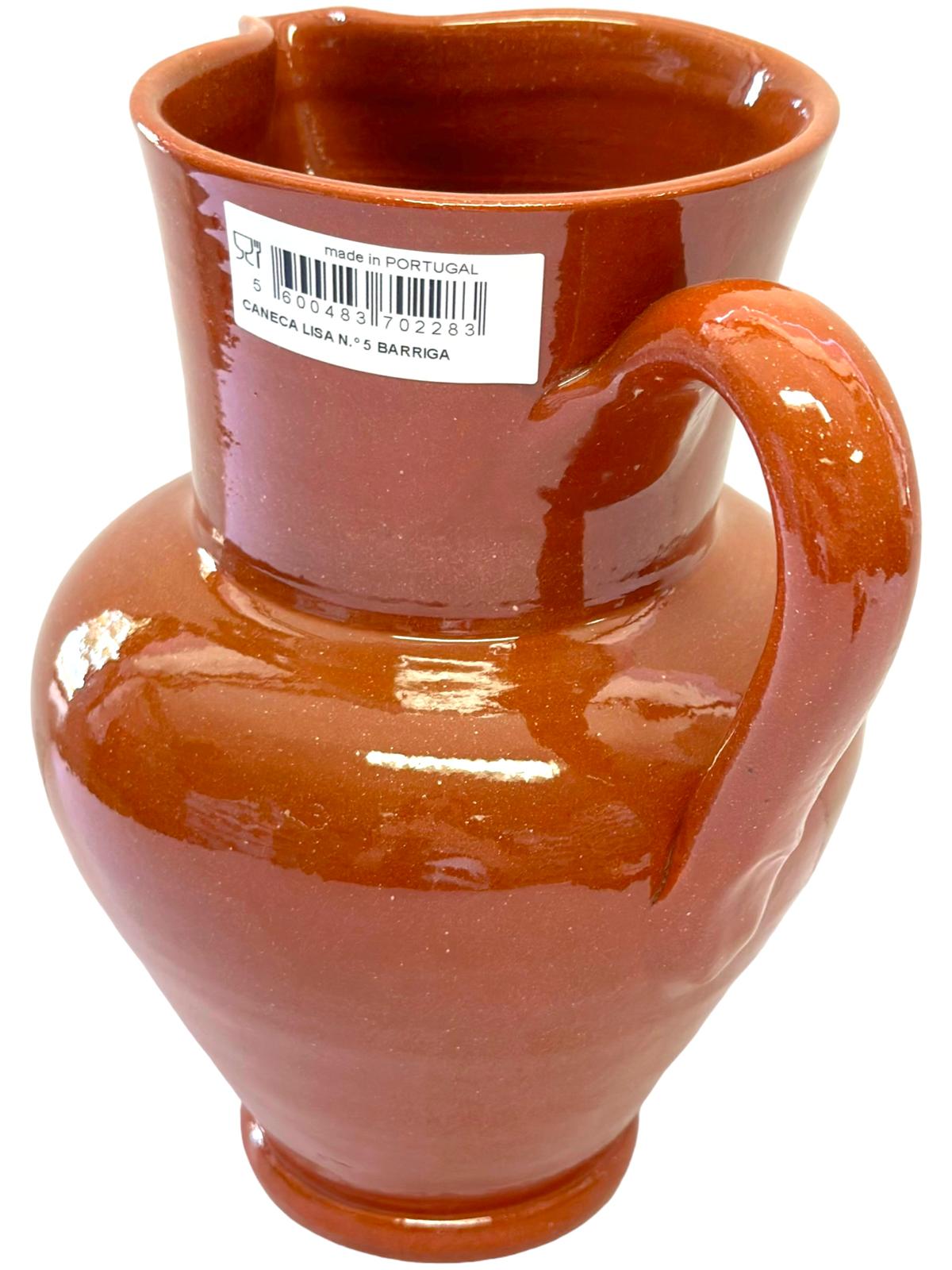 Edgar Picas Caneca Lisa Barriga 5 Portuguese Terracotta Belly Jug 20cm x 13cm x 24.5cm