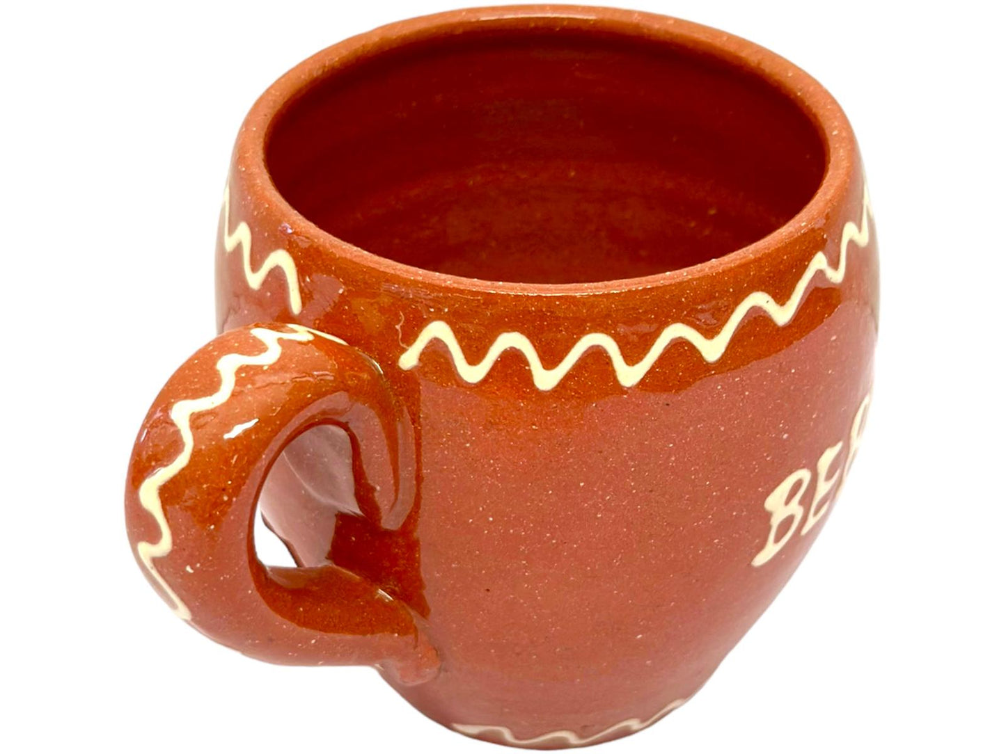 Edgar Picas Copo Redondo Regional Bebe Vinho Tinto Portuguese Terracotta Oval Mug 8.5cm x 9cm