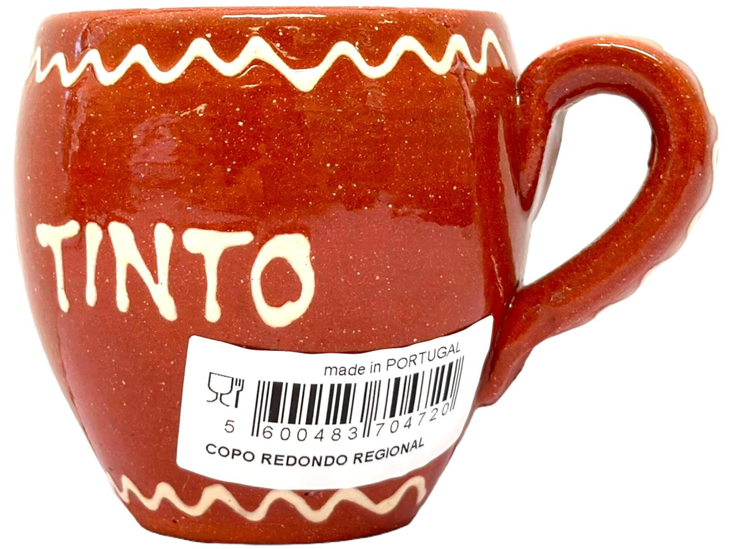 Edgar Picas Copo Redondo Regional Bebe Vinho Tinto Portuguese Terracotta Oval Mug 8.5cm x 9cm