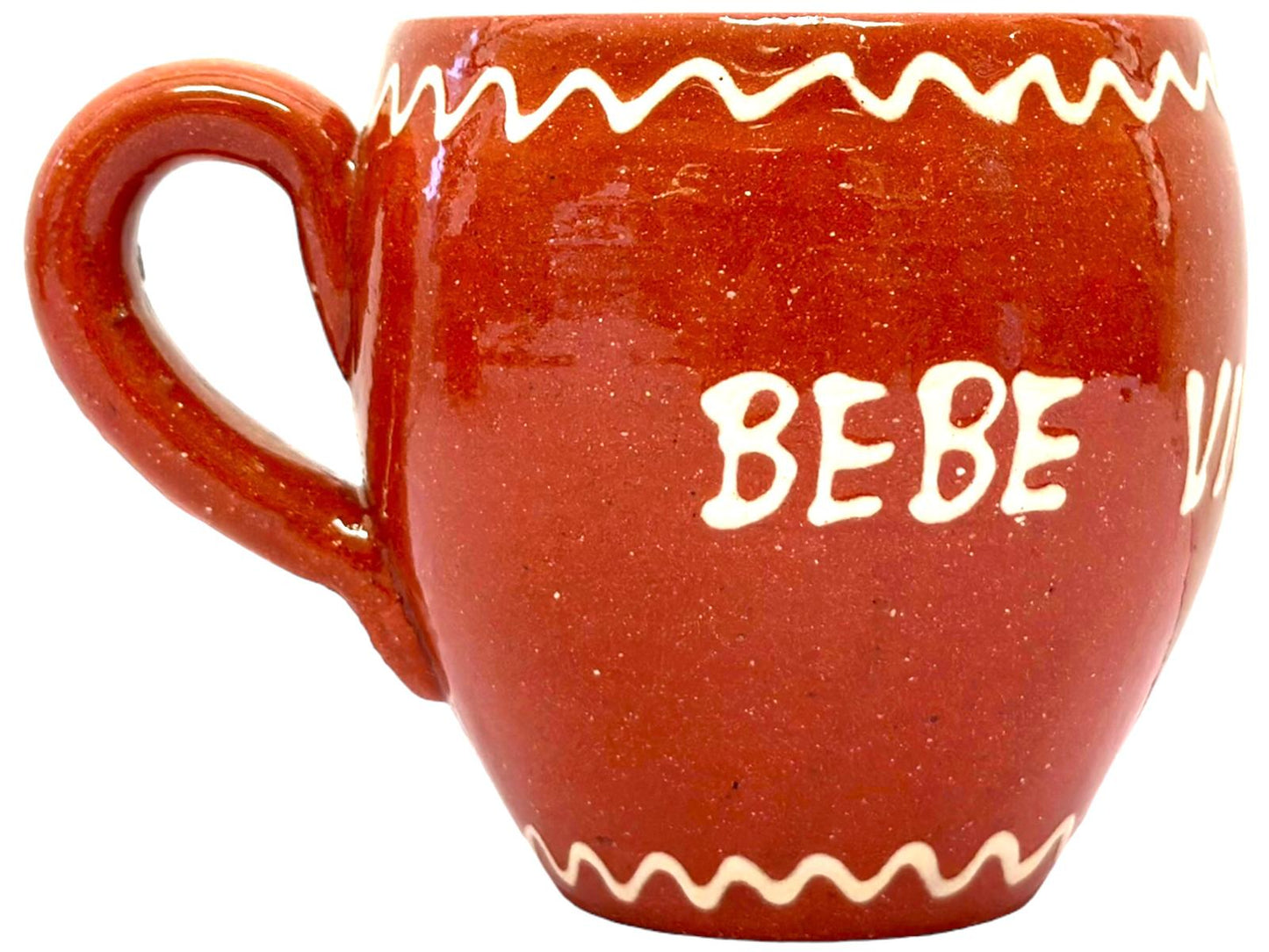 Edgar Picas Copo Redondo Regional Bebe Vinho Tinto Portuguese Terracotta Oval Mug 8.5cm x 9cm