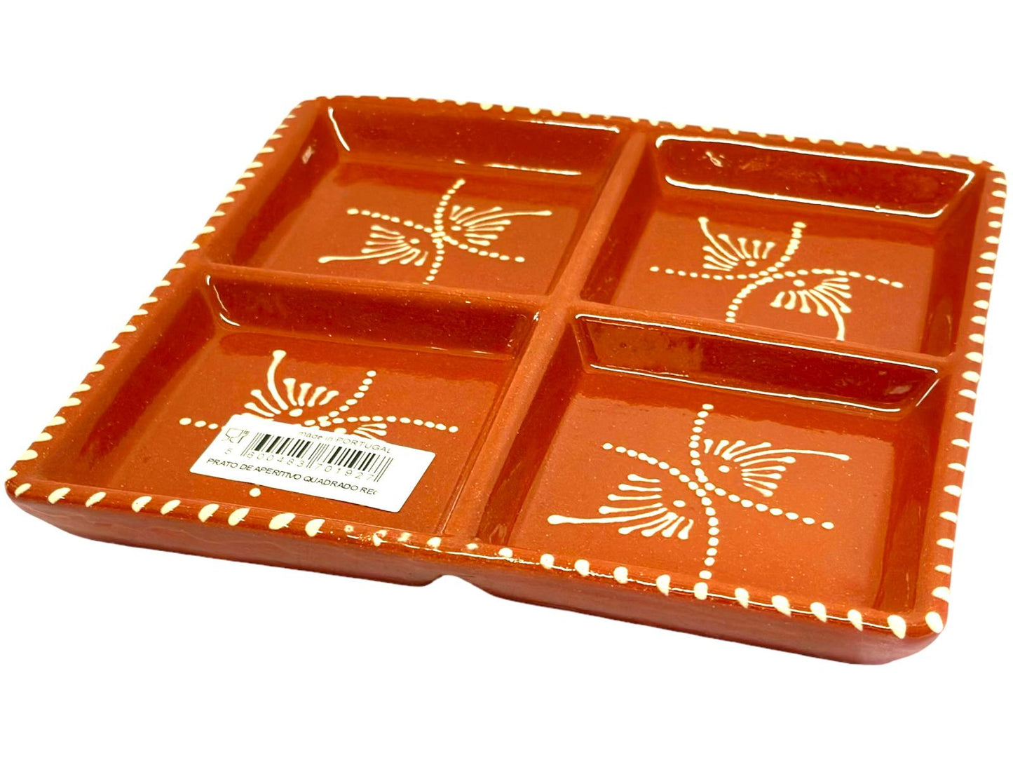 Edgar Picas Prato De Aperitivo Quadrado Regional Portuguese Terracotta Square Aperitive Plate 22cm