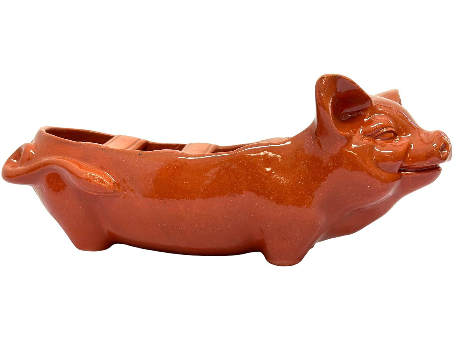 Edgar Picas Porco Assador Regional A Rir Liso Portuguese Terracotta Smiling Pig 29cm x 11cm x 7cm