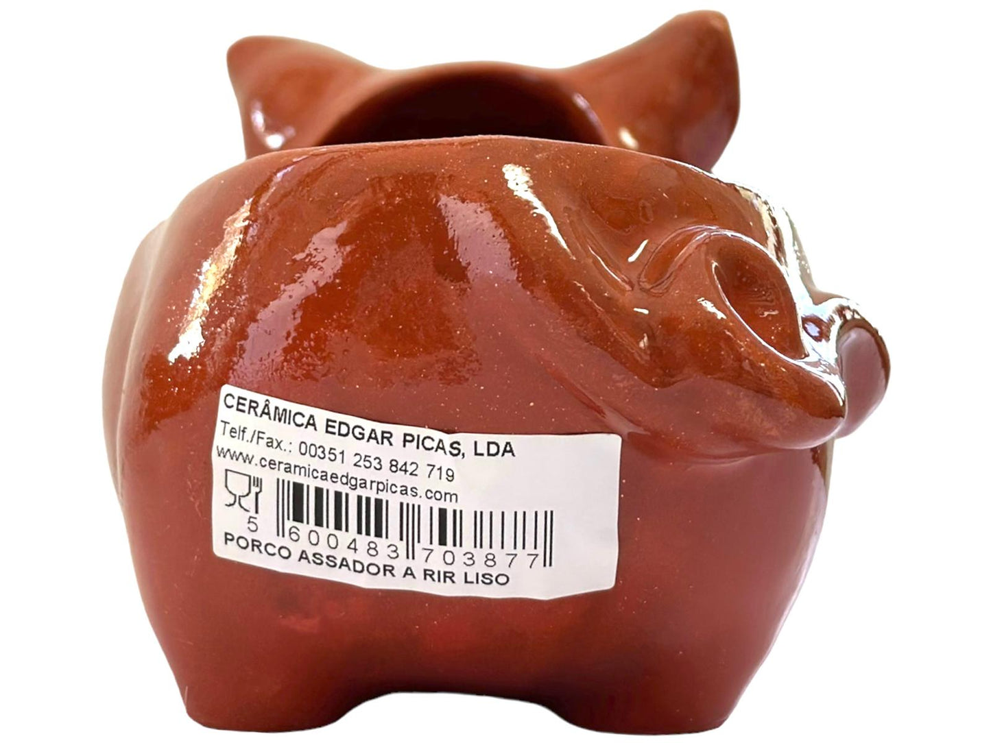 Edgar Picas Porco Assador Regional A Rir Liso Portuguese Terracotta Smiling Pig 29cm x 11cm x 7cm