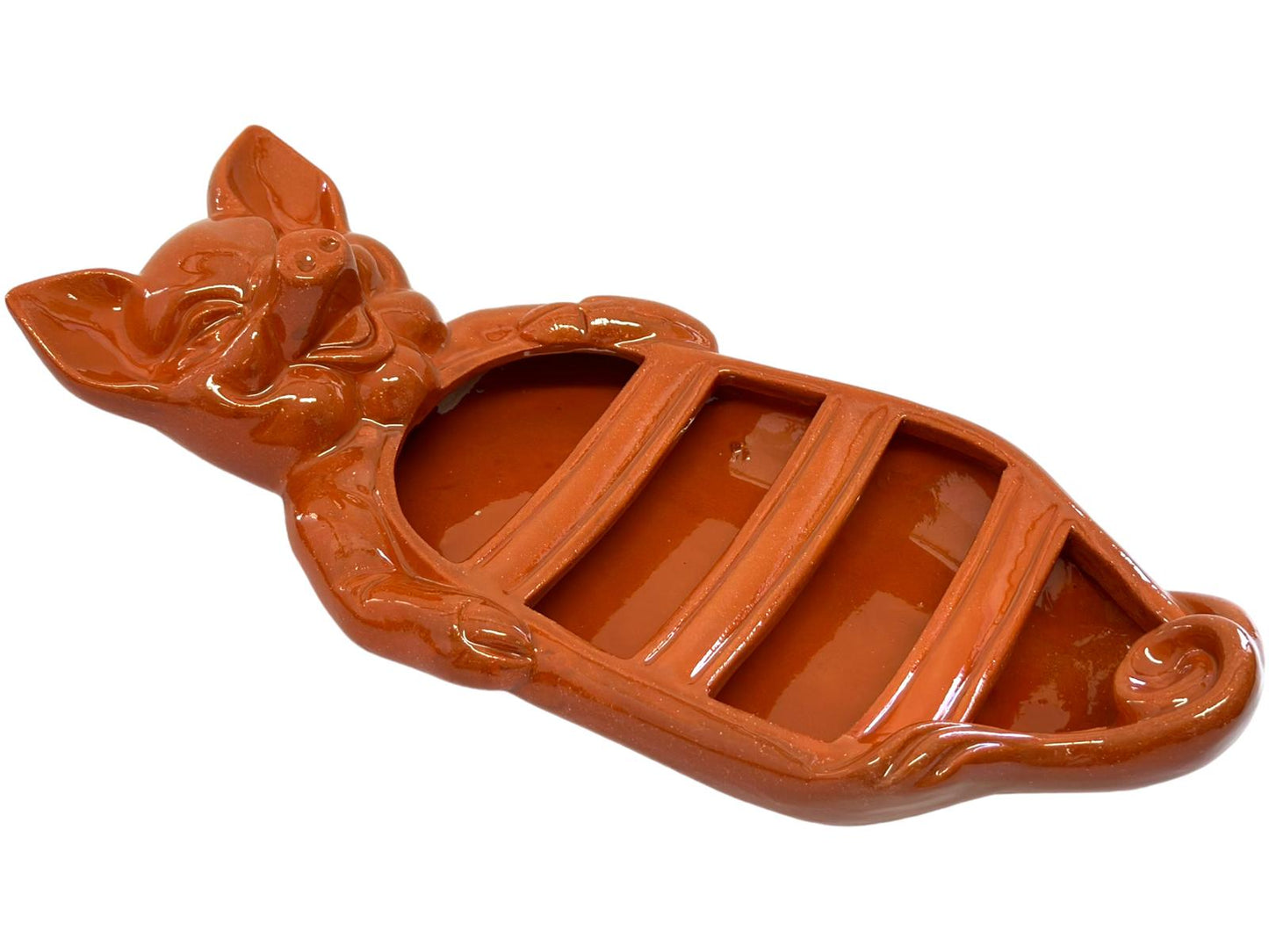 Edgar Picas Porco Assador Liso Deitado Portuguese Terracotta Smooth Pig 32cm x 11cm x 3cm