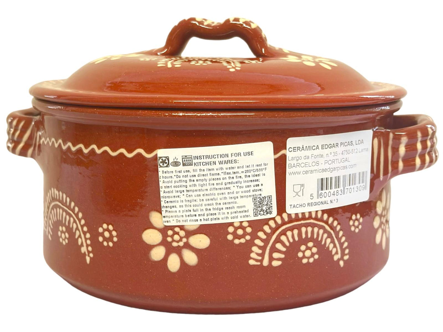 Edgar Picas Tacho Regional 3 Portuguese Terracotta Pot H 11cm W+L23cm