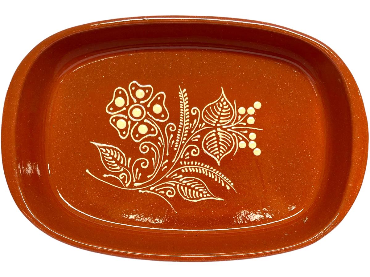 Edgar Picas Tabuleiro Regional 3 Portuguese Terracotta Tray H 7cm W 28cm L 40cm