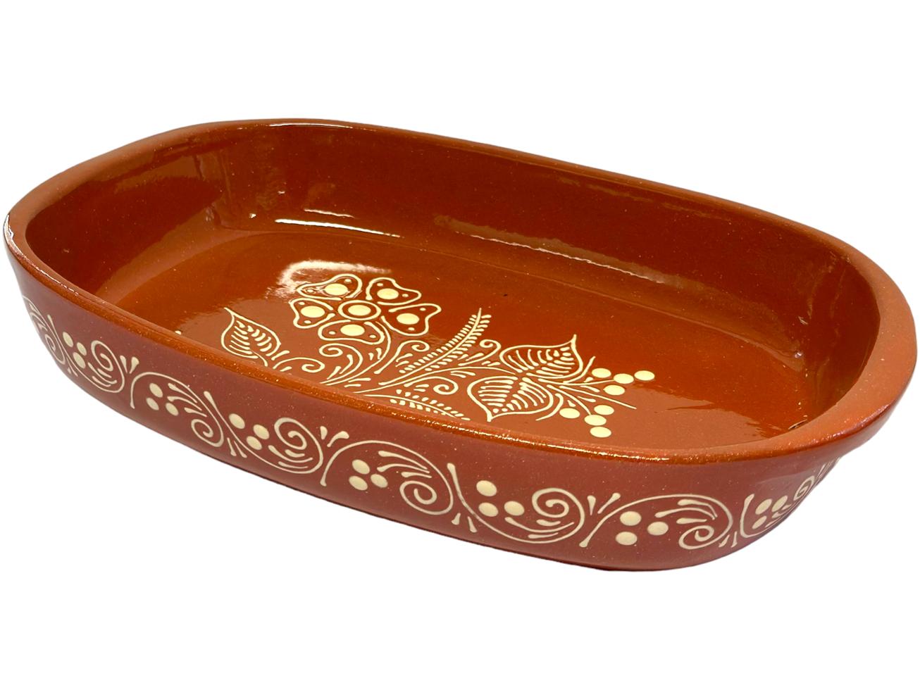 Edgar Picas Tabuleiro Regional 3 Portuguese Terracotta Tray H 7cm W 28cm L 40cm