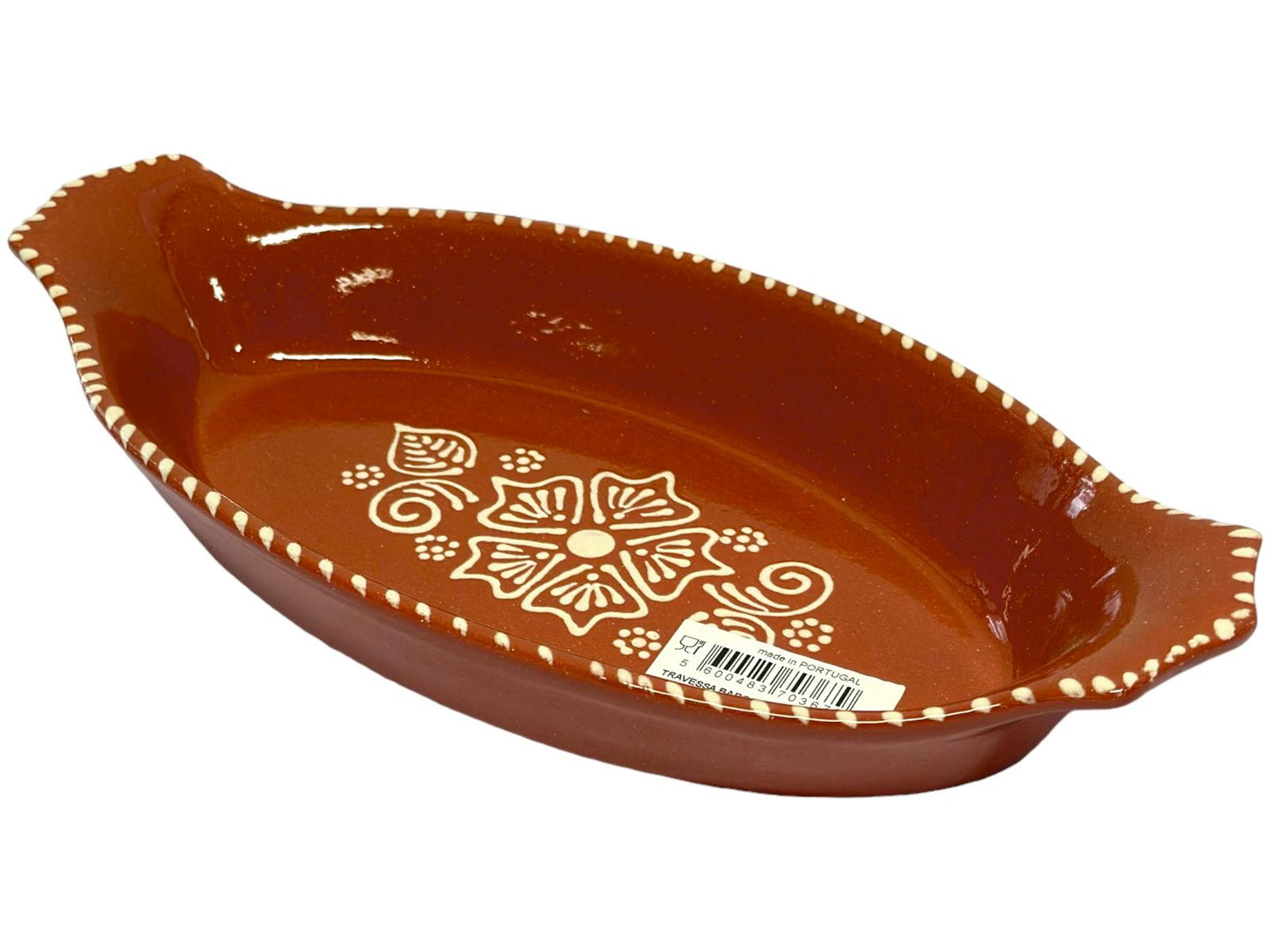 Edgar Picas Travessa Barco Regional 1 Portuguese Terracotta Boat Shaped Tray H 3cm W 14cm L 40cm
