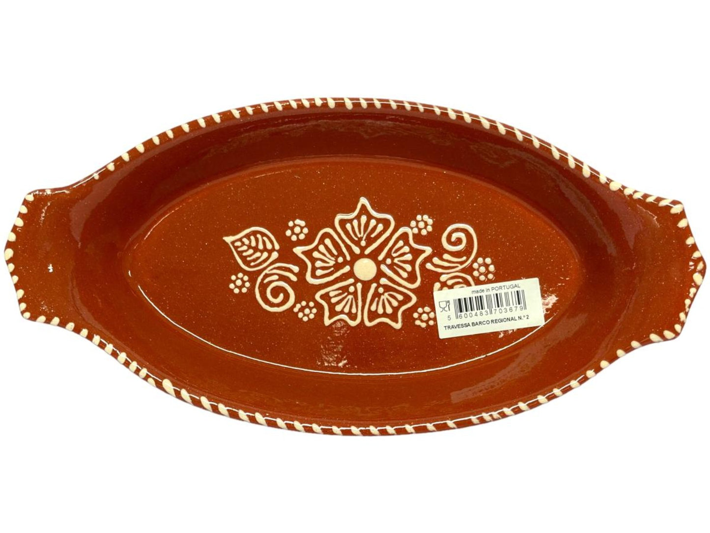 Edgar Picas Travessa Barco Regional 1 Portuguese Terracotta Boat Shaped Tray H 3cm W 14cm L 40cm