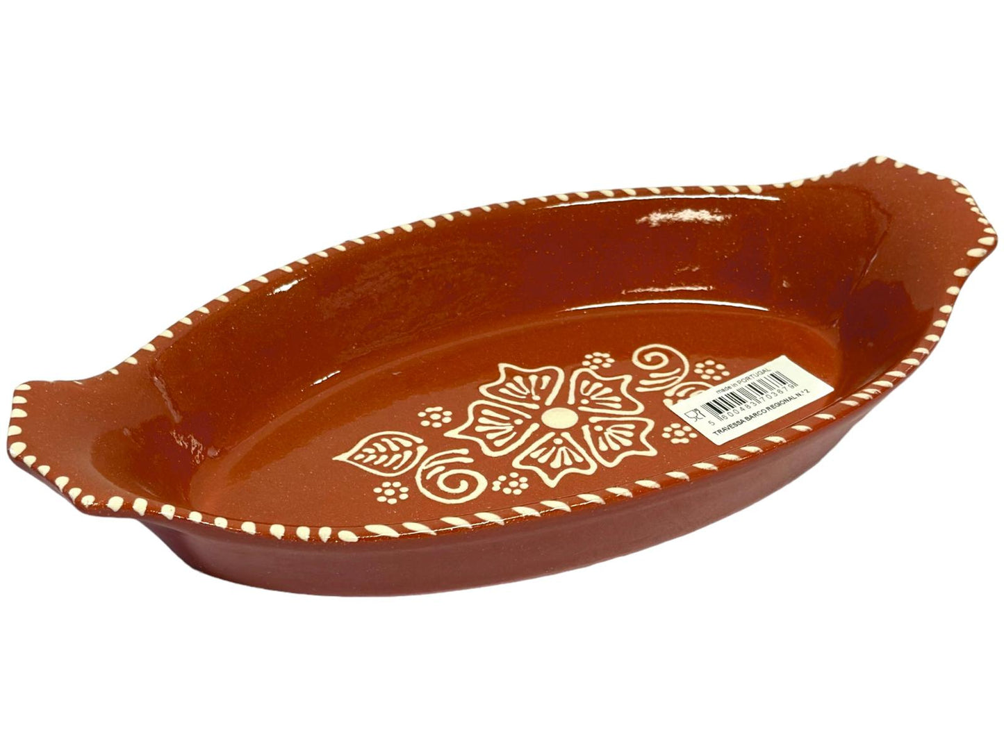 Edgar Picas Travessa Barco Regional 1 Portuguese Terracotta Boat Shaped Tray H 3cm W 14cm L 40cm