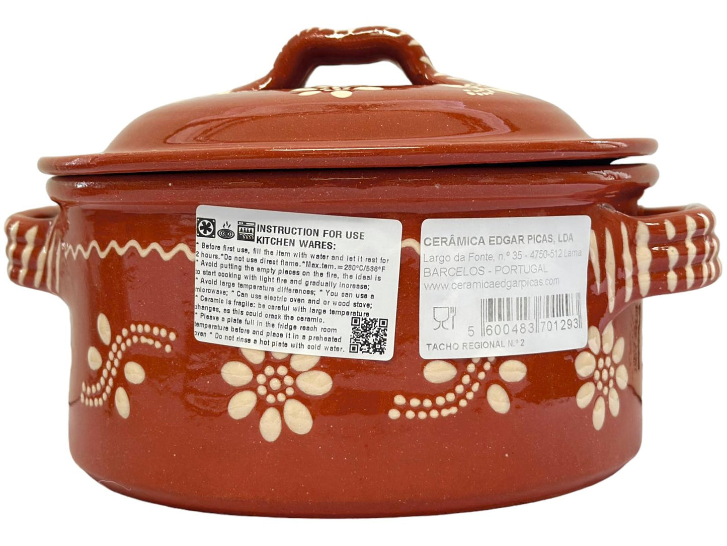 Edgar Picas Tacho Regional 2 Portuguese Terracotta Pot H 10cm W+L 21cm