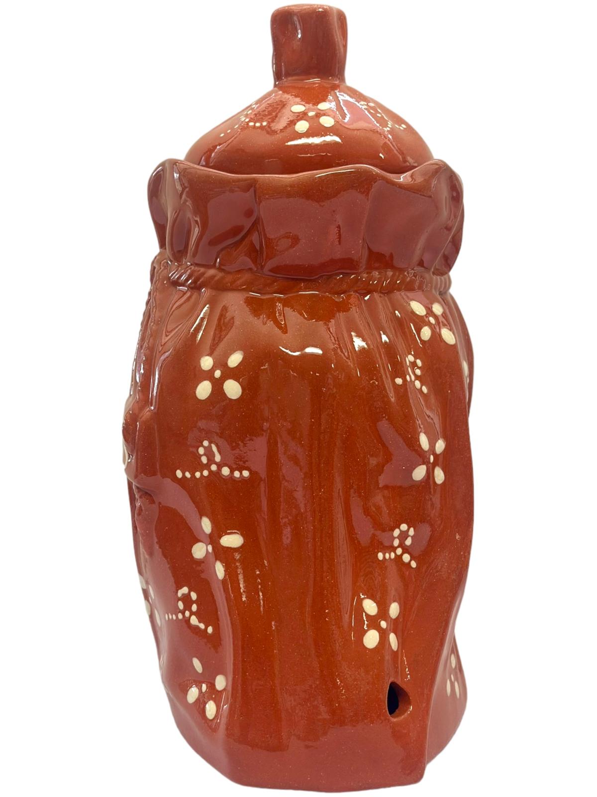 Edgar Picas Saco de Cebola Regional Portuguese Terracotta Regional Onion Storage Jar H 23cm W 12cm L 23cm