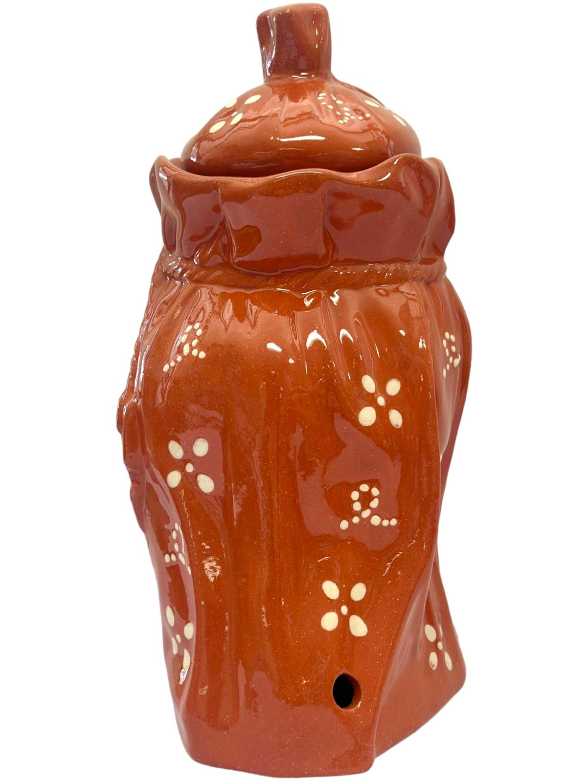 Edgar Picas Saco de Alho Regional Portuguese Terracotta Regional Garlic Storage Jar H 20cm W 11cm L 20cm