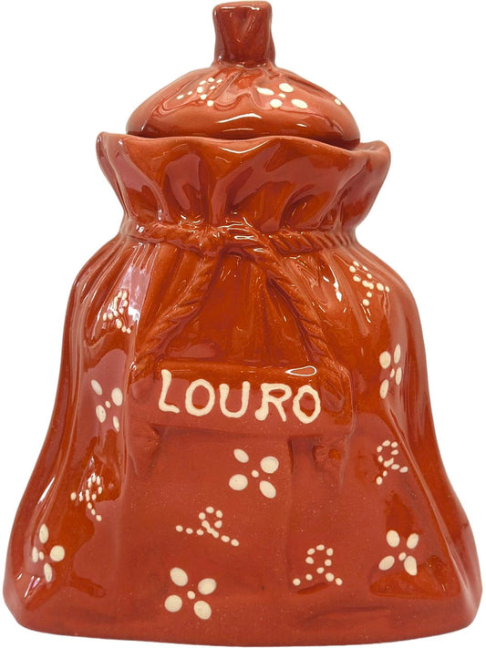 Edgar Picas Saco de Louro Regional Portuguese Terracotta Regional Bay Leaves Storage Jar H 18cm W 10cm L 18cm