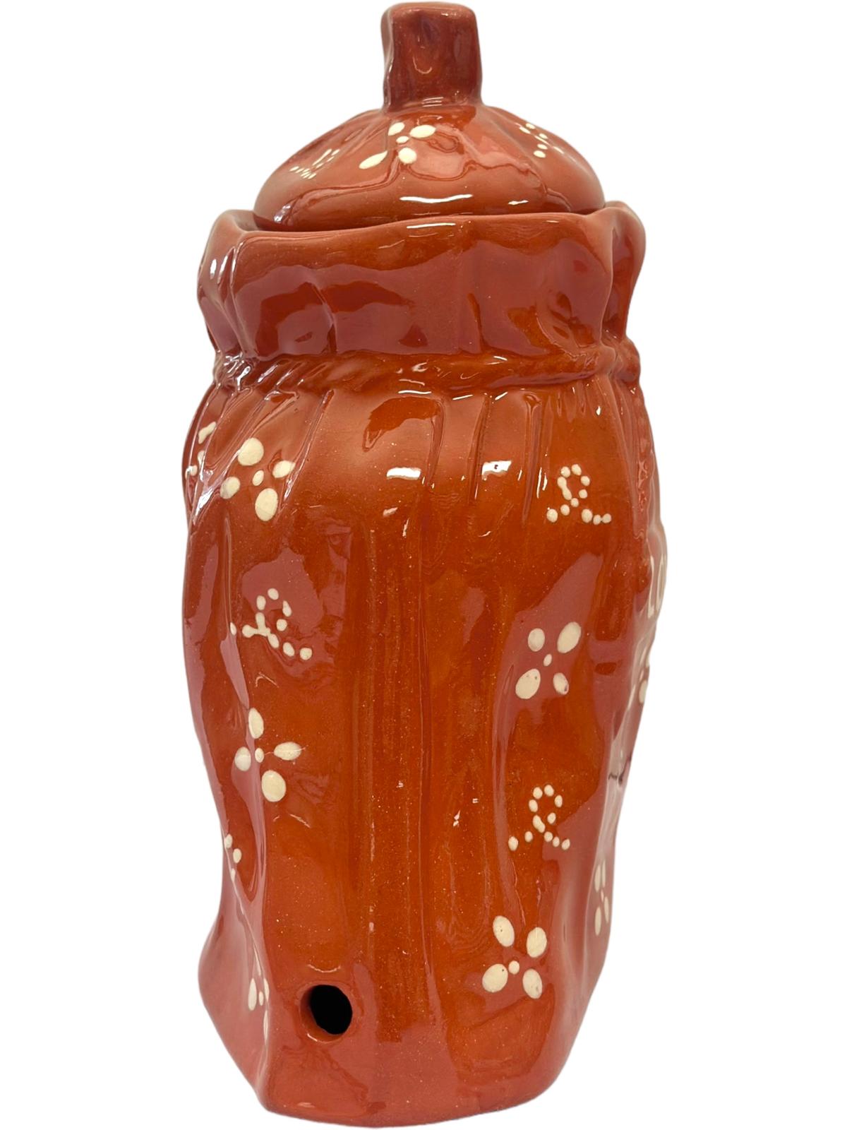 Edgar Picas Saco de Louro Regional Portuguese Terracotta Regional Bay Leaves Storage Jar H 18cm W 10cm L 18cm