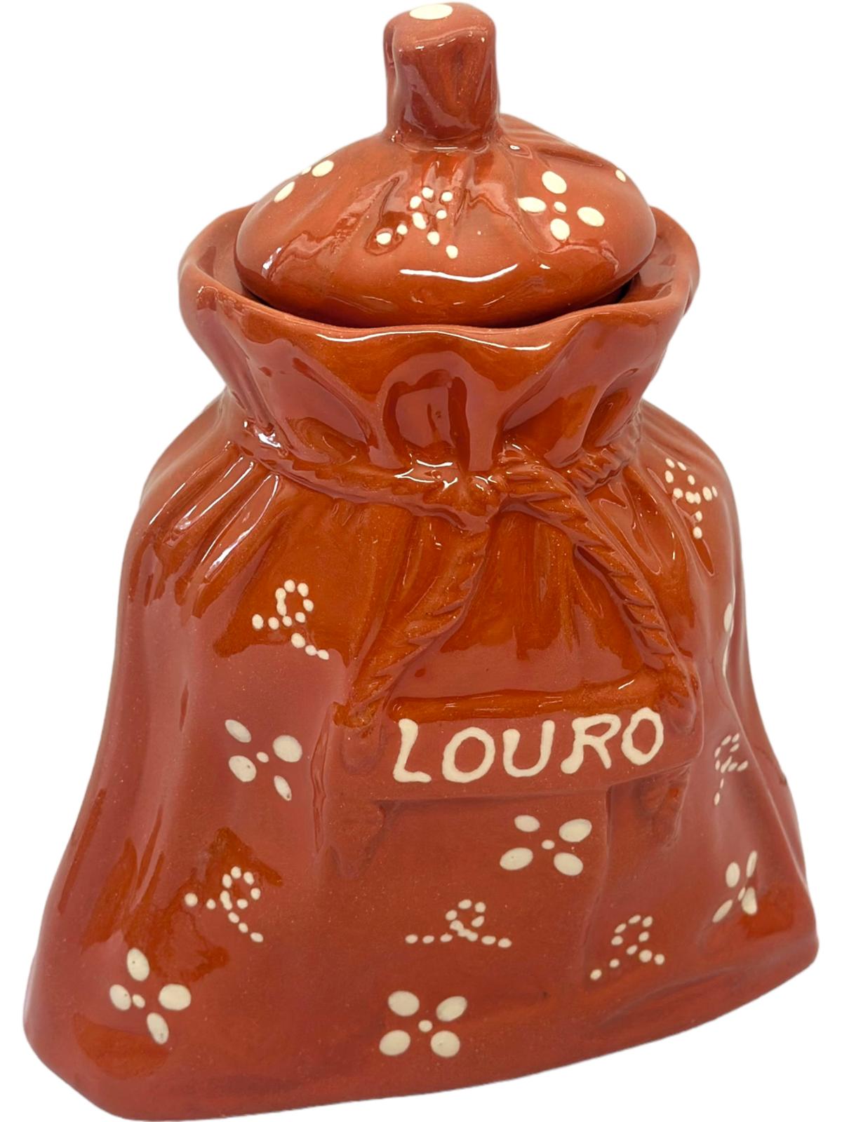 Edgar Picas Saco de Louro Regional Portuguese Terracotta Regional Bay Leaves Storage Jar H 18cm W 10cm L 18cm
