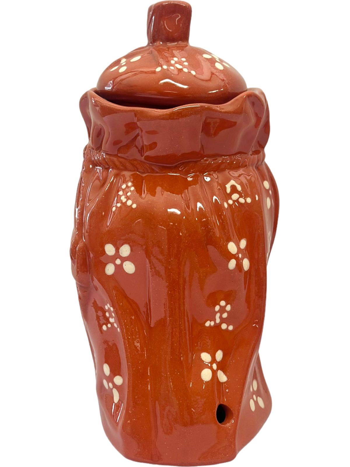 Edgar Picas Saco de Louro Regional Portuguese Terracotta Regional Bay Leaves Storage Jar H 18cm W 10cm L 18cm