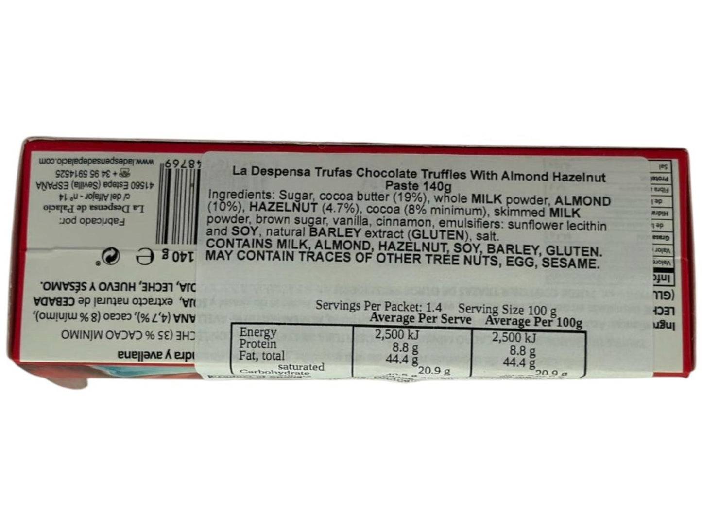 La Despensa de Palacio Santa Claus Box Chocolate Truffles with Almond and Hazelnut Paste 140g