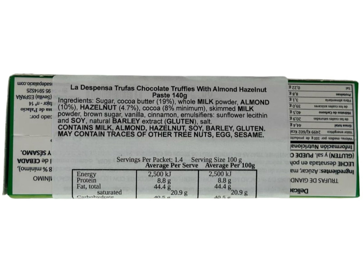 La Despensa de Palacio Puss in Boots Box Chocolate Truffles with Almond and Hazelnut Paste 140g