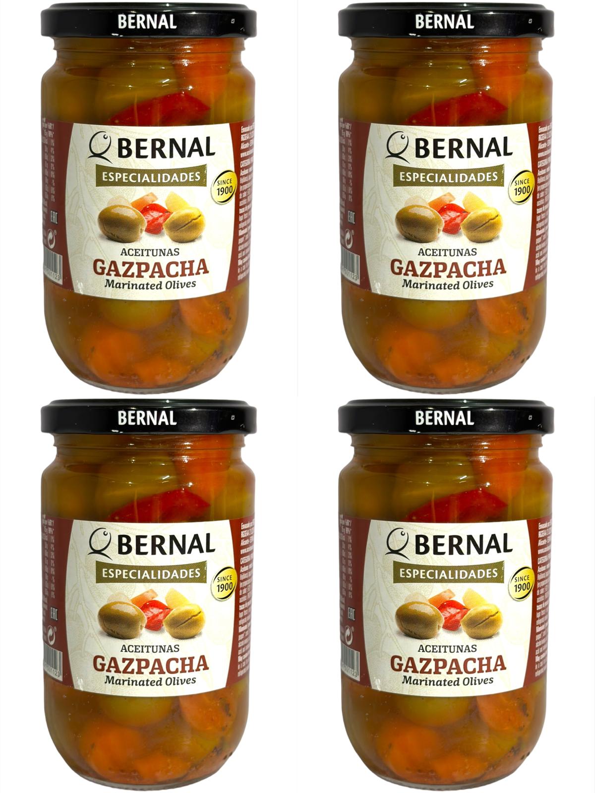 Bernal Aceitunas Gazpacho Marinated Olives 4 Pack 300g x4