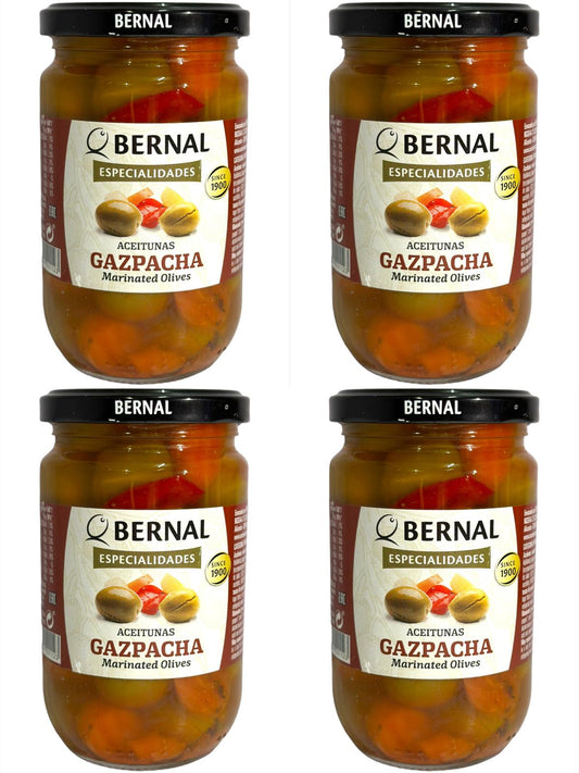 Bernal Aceitunas Gazpacho Marinated Olives 4 Pack 300g x4