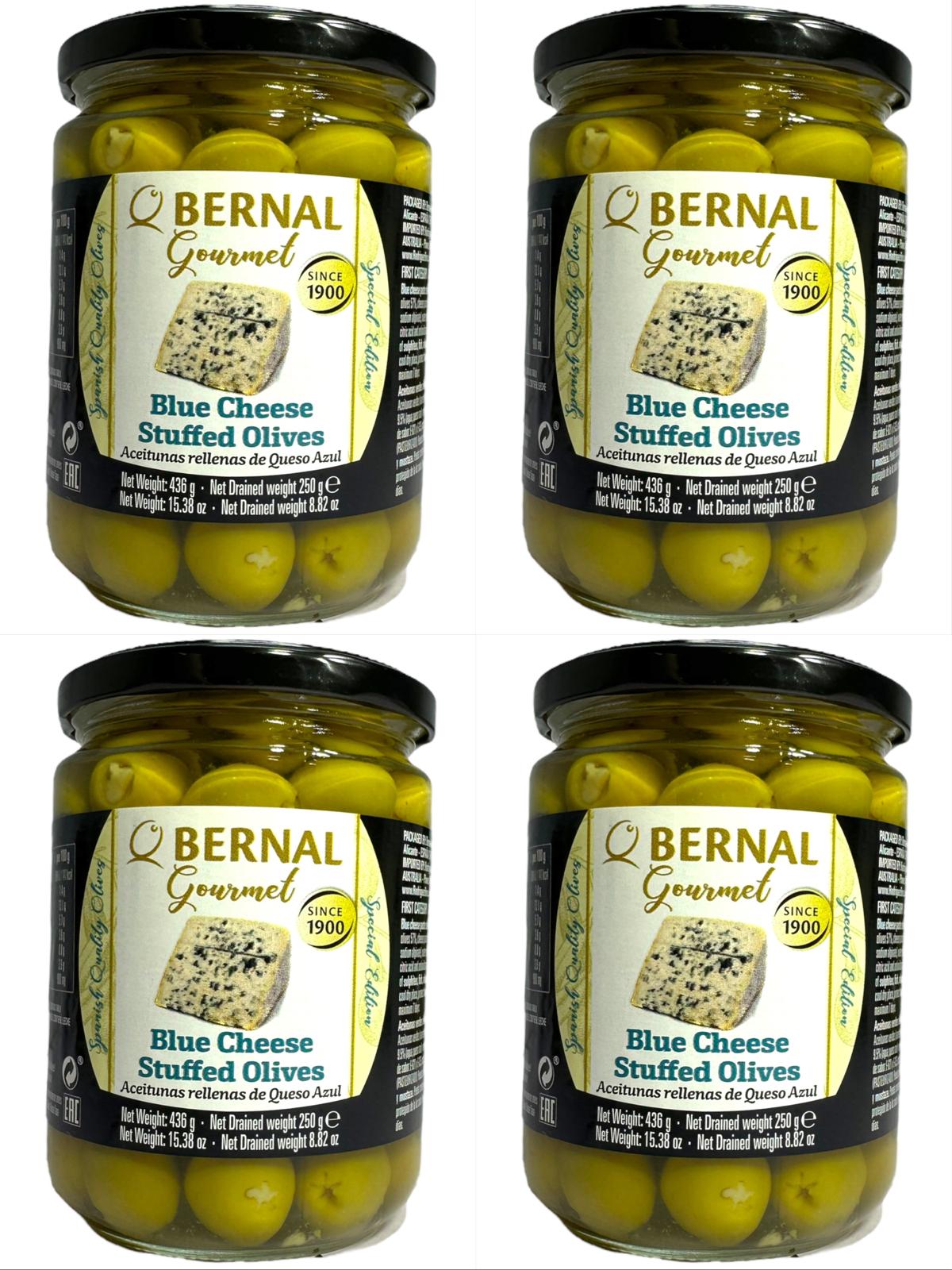 Bernal Gourmet Spanish Blue Cheese Stuffed Olives 4 pack 436g x4