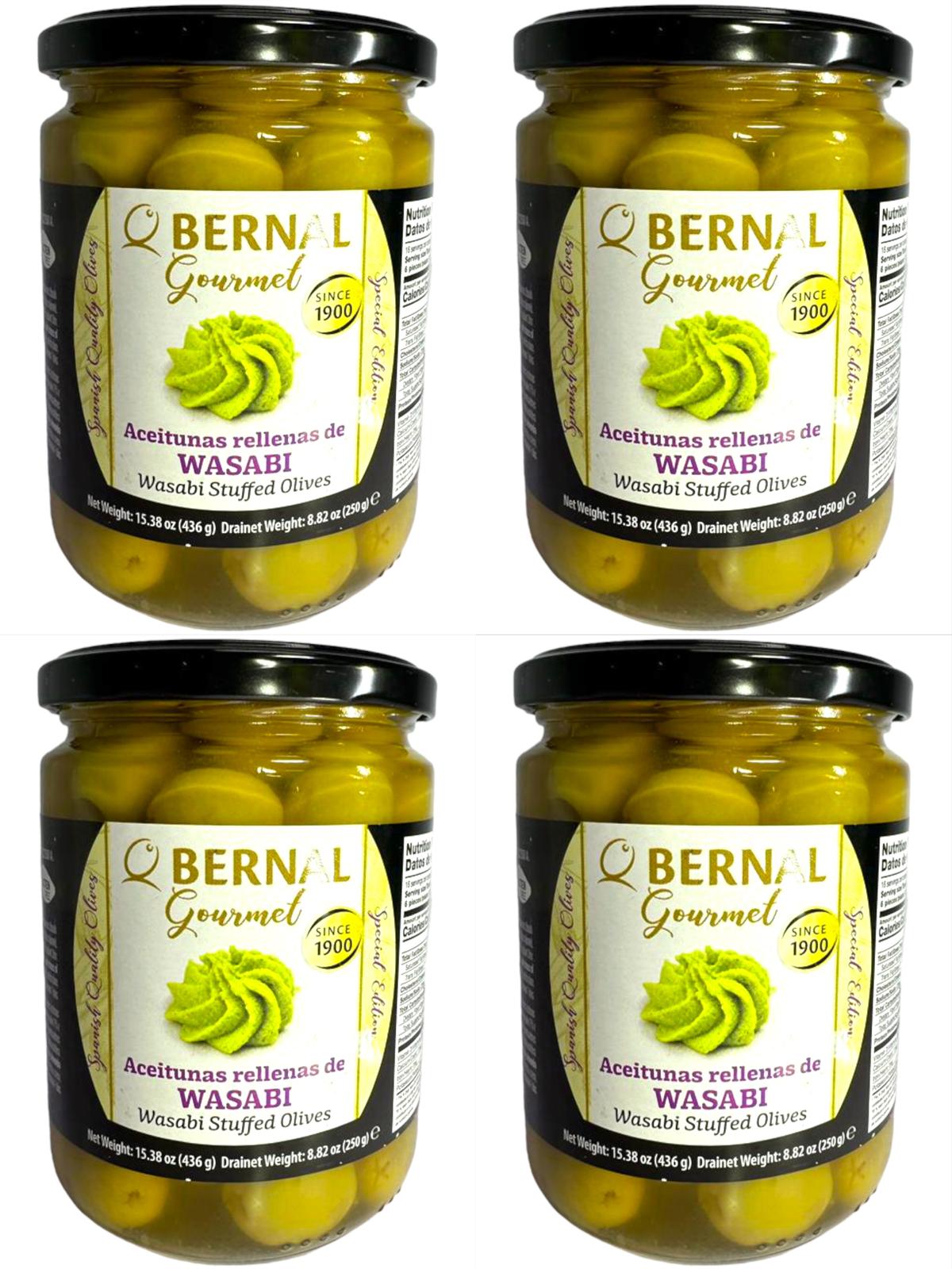 Bernal Gourmet Spanish Wasabi Stuffed Olives 440g x4 Pack Rodriguez Bros
