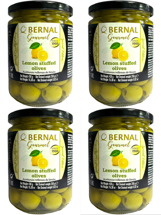 Bernal Gourmet Spanish Lemon Stuffed Olives 4 pack 436g x4