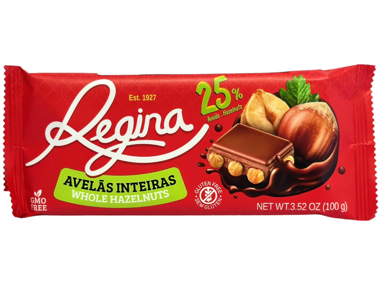 Regina Avelas Inteiras Portuguese Milk Chocolate with Whole Hazelnuts