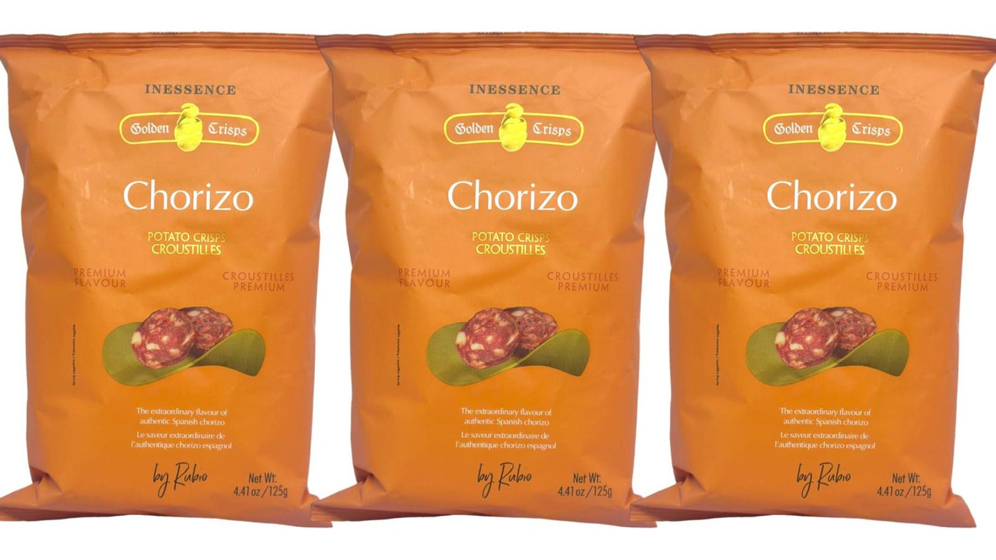Inessence Chorizo Flavoured Potato Crisps 125g - 3 Pack 375g total