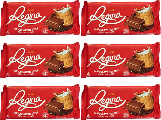 Regina Chocolate de Leite Portuguese Milk Chocolate 100g - 6 pack 600g total