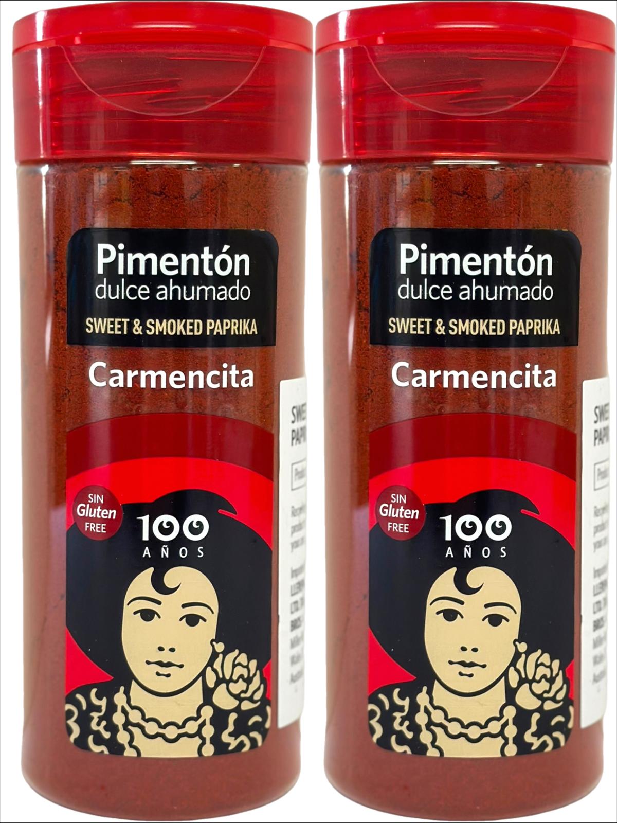 Carmencita Pimenton Dulce Ahumado Sweet & Smoked Paprika 217g - Twin Pack 434g total (Best Before 01-01-2026)