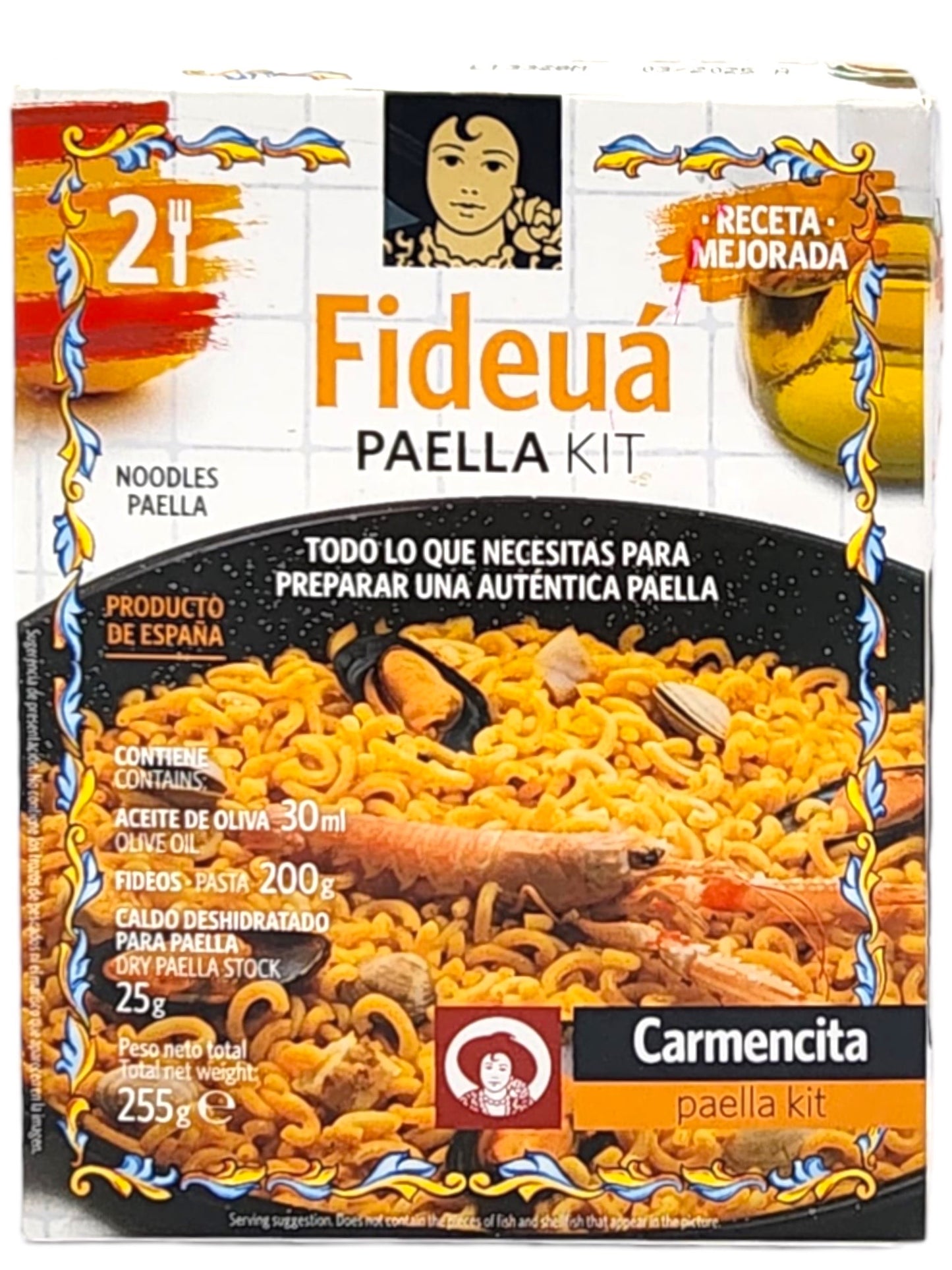 Carmencita Fideua Noodles Paella Kit 255g with Gallo Fideua Noodles 450g Multi pack