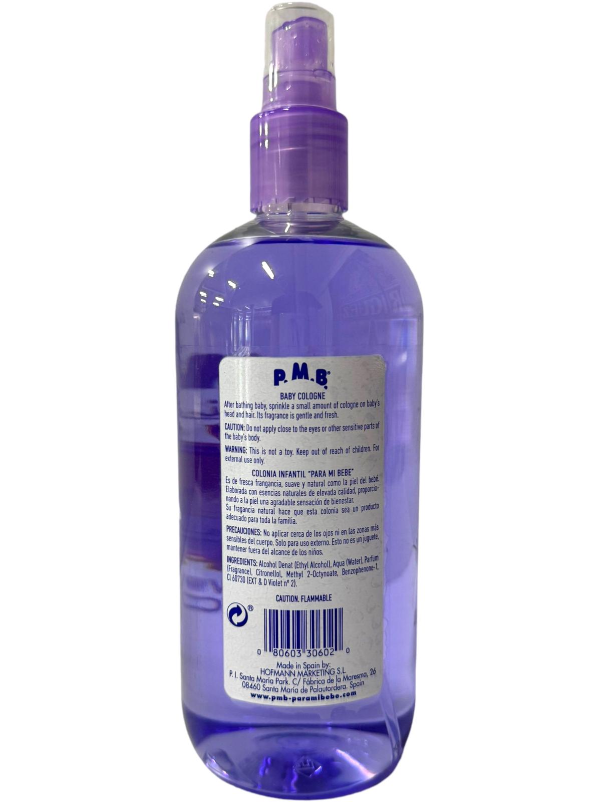 Para Mi Bebe Colonia Baby Cologne Spray 500ml each Mixed Pack Pink, Purple, Blue 1500ml Total