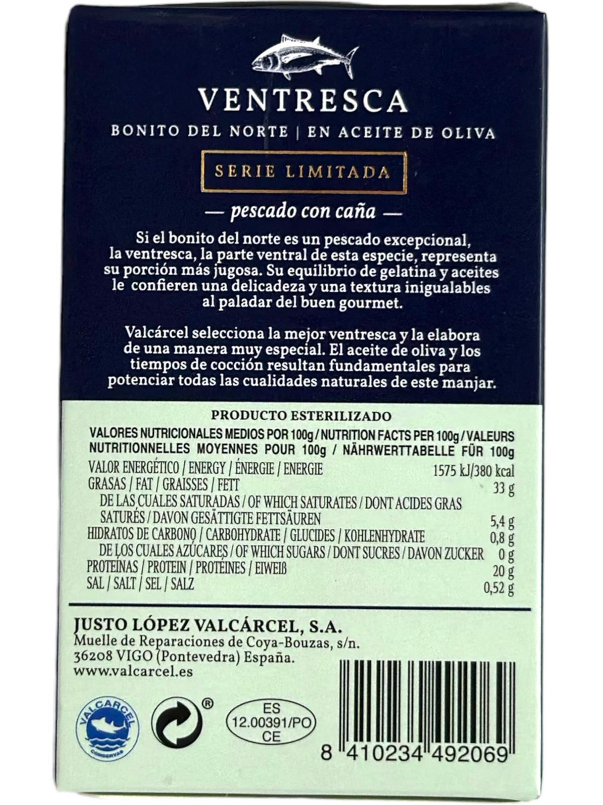 Vigilante Centenario Ventresca Bonito del Norte White Tuna in Olive Oil 115g