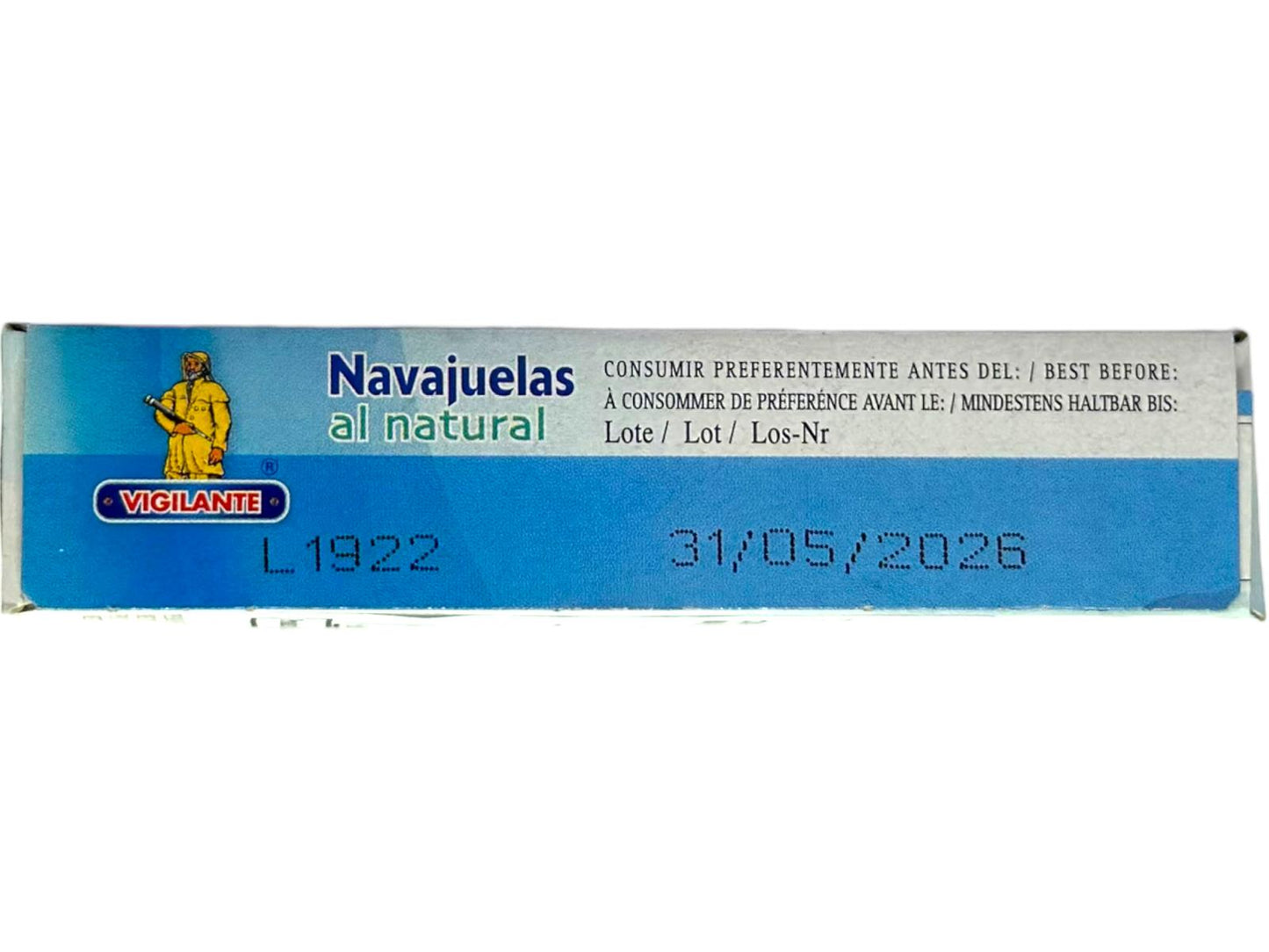 Vigilante Navajuelas al Natural Small Razor Clams in Brine 111g Gross 63g Drained