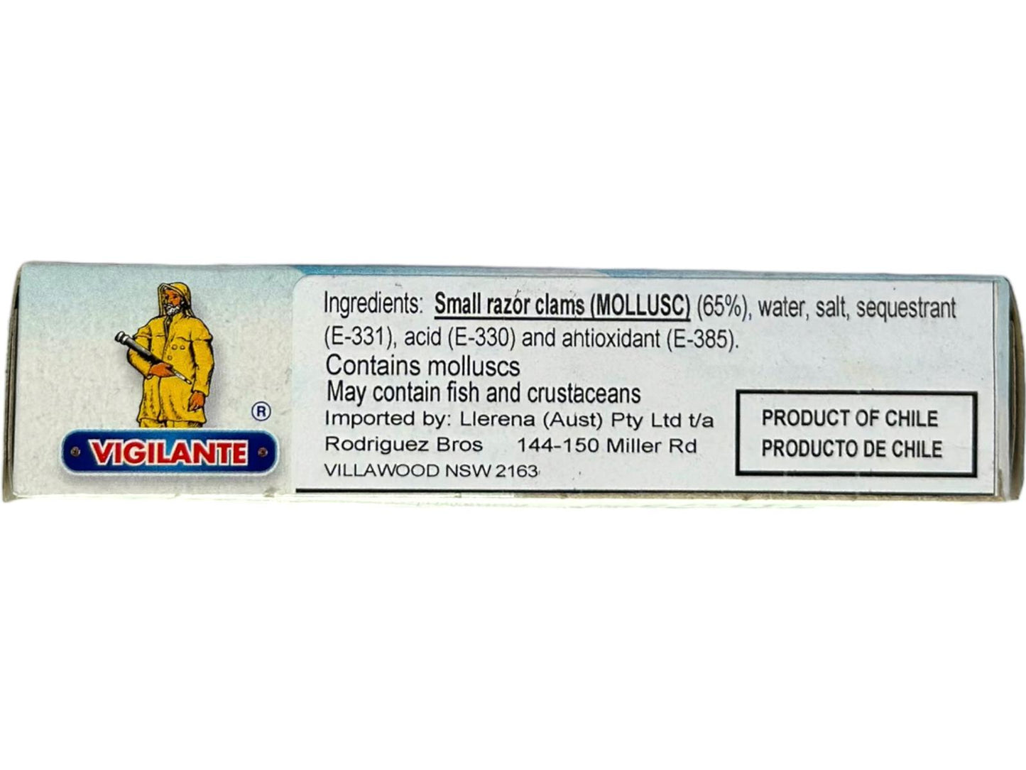 Vigilante Navajuelas al Natural Small Razor Clams in Brine 111g Gross 63g Drained