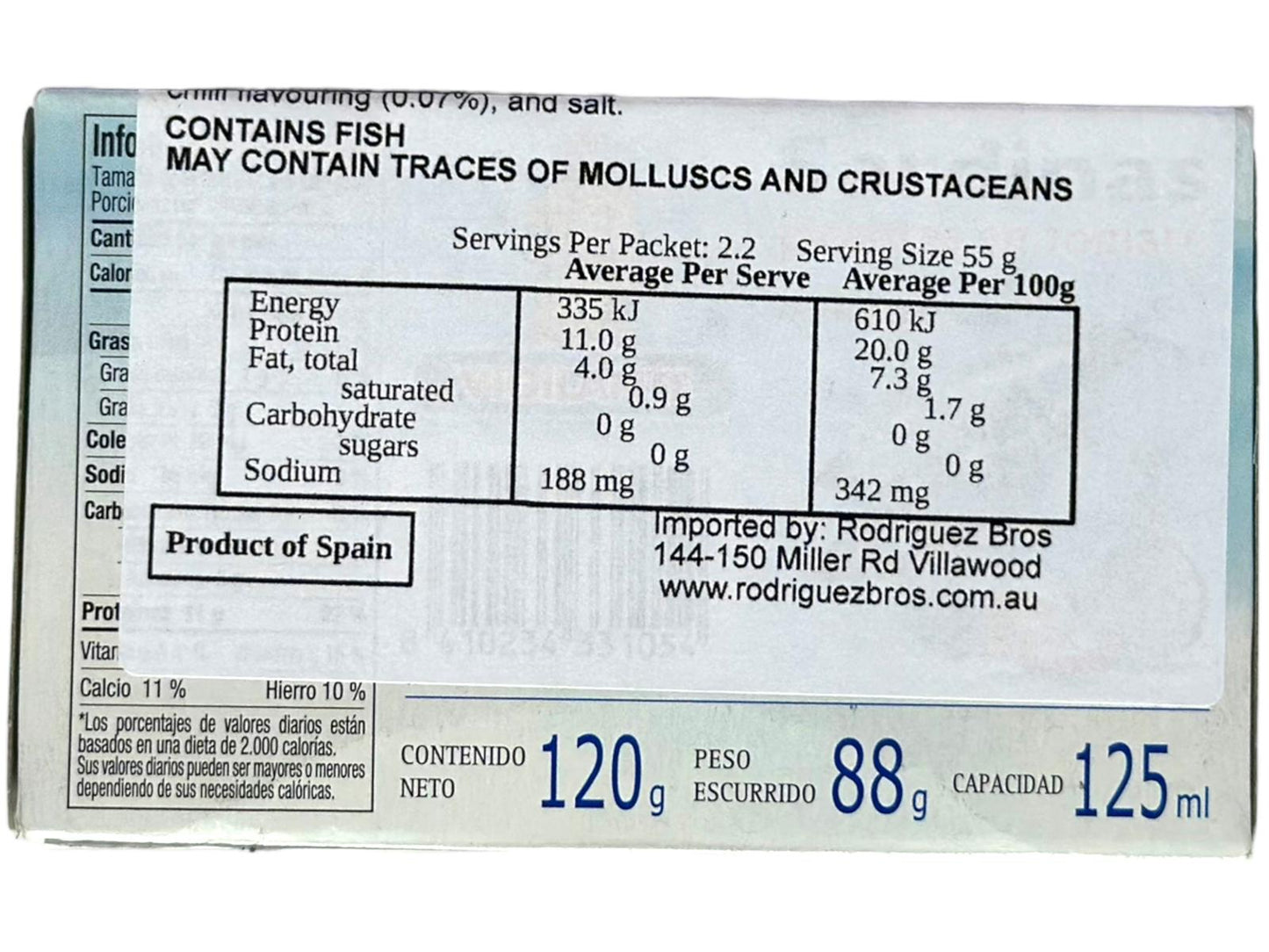 Vigilante Sardinas Picantes en Tomate Spain - Sardines in Hot Tomato Sauce 120g