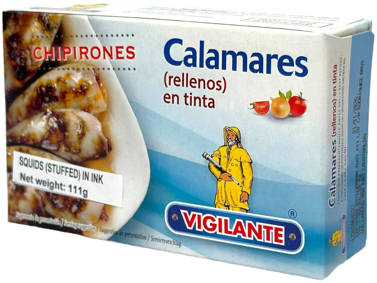 Vigilante Calamares (Rellenos) en Tinta - Squid (Stuffed) in Ink 111g (Best Before 25-07-2028)